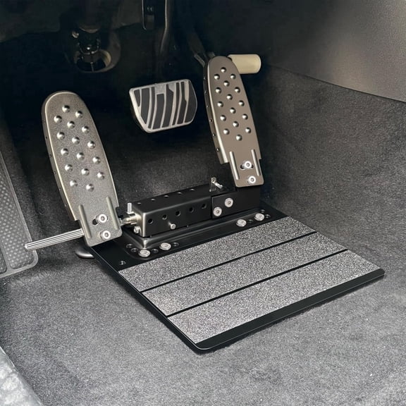 OceanicEcho Portable Left Foot Accelerator Pedal - Adjustable LFGP Gas Pedal for Disabled, Injured, and Stroke Recovery Drivers - Sturdy, Split Design with Footrest for Easy Use