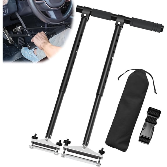 OceanicEcho Upgraded Car Hand Controls for Disabled Drivers, All-Black Handicap Driving Aid, Adjustable Length, Portable, No Tool Install