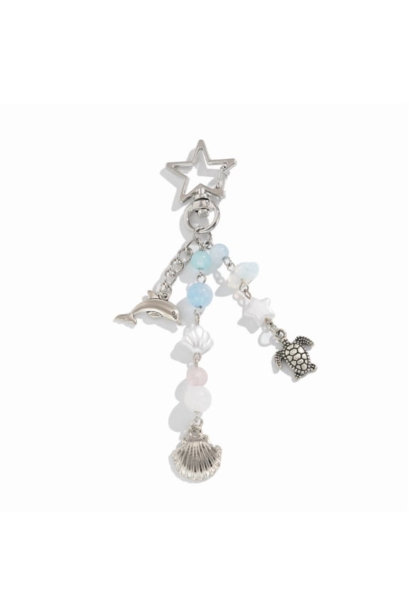 Oceanics Themed Dolphin Seashells Turtles Keychain Portable for Travel Enthusiasts And Personalize Accessories Lovers