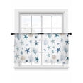 thumbnail image 1 of Oceans Animal Sheer Curtains 54 Inch Long 2 Panels, Summer Blue Starfish Seanut Coral Seagrass Light Filtering Rod Pocket Curtains, Sheer Voile Drapes for Living Room Bedroom, 52"x54", 1 of 8