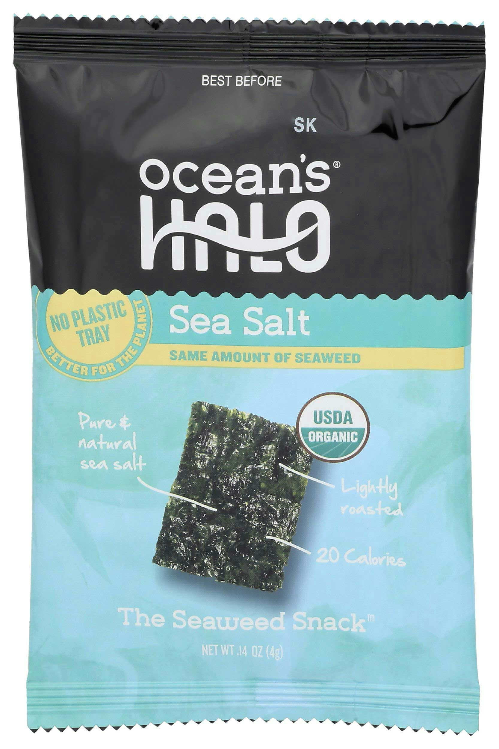 Oceans Halo Seaweed Sea Salt Snack Crisps 0.14 oz (Pack of 20)