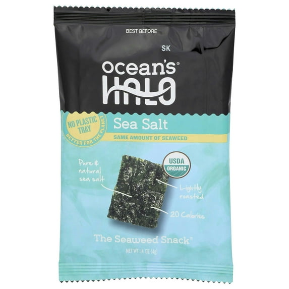 Oceans Halo Seaweed Sea Salt Snack Crisps 0.14 oz (Pack of 20)