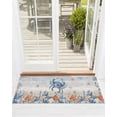 thumbnail image 1 of Oceans Marine Life Front Door Mat Coastal Orange Blue Crabs Starfish Retro Wood Welcome Doormat Indoor Outdoor Entrance Floor Mat Non-Slip Washable Runner Rug for Front Porch Decor 24x71 Inch, 1 of 6