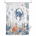 thumbnail image 1 of Oceans Marine Life Shower Curtain, Coastal Orange Blue Crabs Starfish Corals Waterproof Shower Curtain Set with 12 Hooks Lightweight Bath Curtains Fabric Bathroom Decor 72x84 Inches, 1 of 9