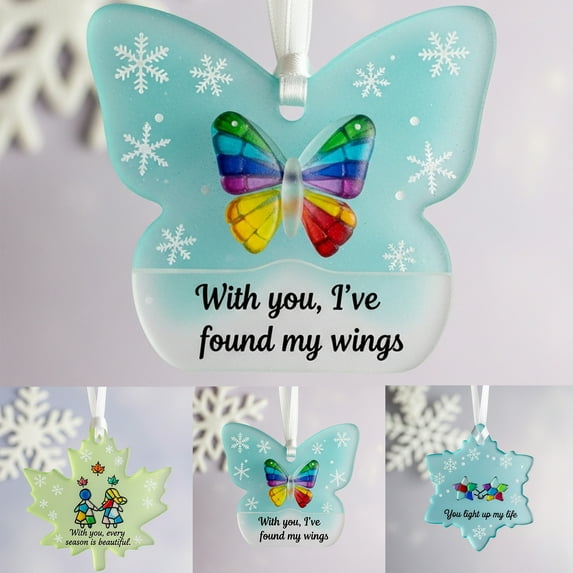 Oceans Memories Glass Keepsake - 3.14in Sea-Inspired Glass Pendant Ornament, Perfect Gift for Beach Lovers & Home Decor, 8cm, J