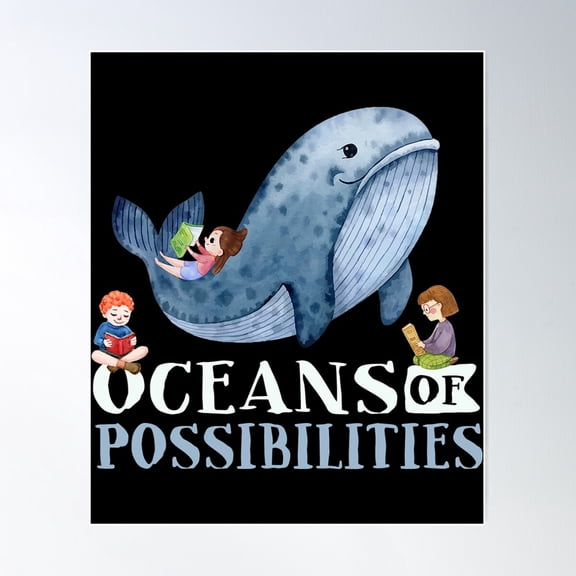 Oceans Of Possibilities Summer Reading 2022, Librarian Poster Wall Art, Modern Wall Decor For Living Room Bedroom, 12x18 UNFRAMED