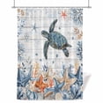 thumbnail image 1 of Oceans Shower Curtain, 72" x 72", Coastal Orange Blue Sea Turtles Starfish Wood Gradient Waterproof Bathroom Curtain Washable Shower Curtain Set with 12 Hooks, 1 of 8