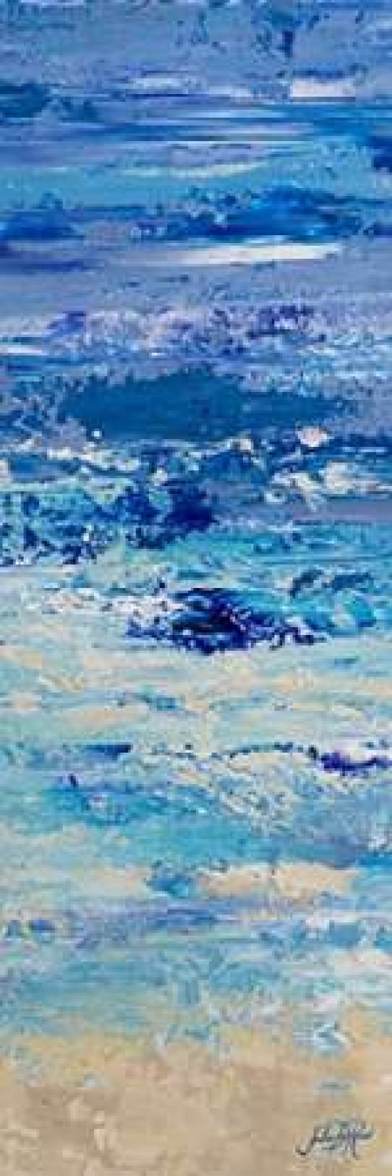 Oceans in Abstract Panel I Canvas Art - Julie DeRice (12X36)