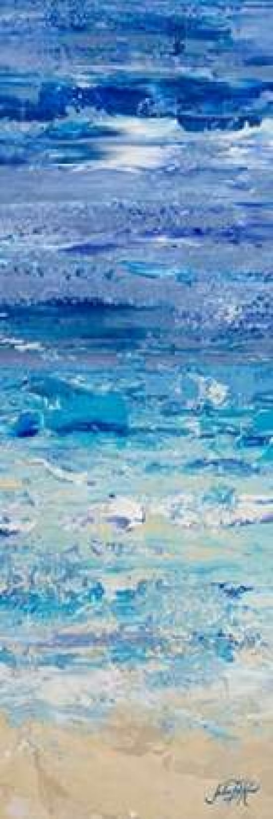 Oceans in Abstract Panel II Canvas Art - Julie DeRice  (12X36)