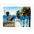 thumbnail image 1 of Oceanside Beach Pier California - Vintage Travel Poster by Wade Koniakowsky - Bamboo Fine Art 290gsm Paper (Unframed) 17x22in, 1 of 4