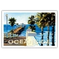 thumbnail image 1 of Oceanside Beach Pier California - Vintage Travel Poster by Wade Koniakowsky - Master Art Print (Unframed) 12in x 18in, 1 of 4