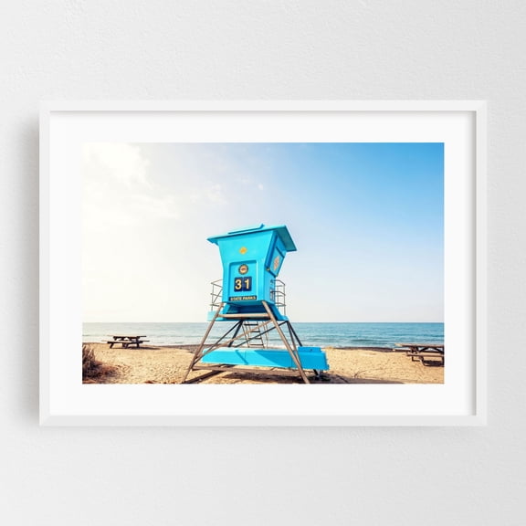 Oceanside Blue Sanctuary - Dana Point California Photography White Framed Wall Art Print 20 x 30 inches