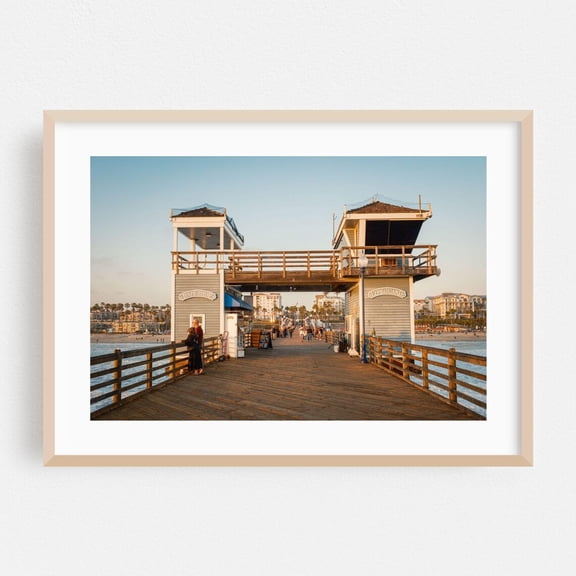 Oceanside California Boardwalk Seaside Beach House Coastal Fine Ocean Sunset Poster Unframed Paper Print