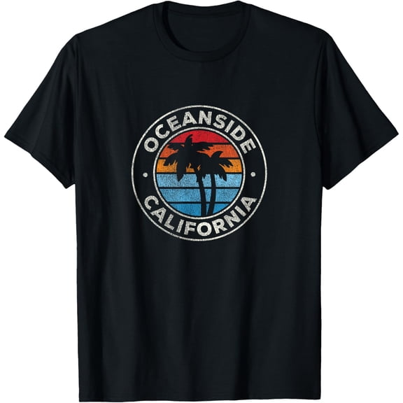 Oceanside California CA Vintage Graphic Retro 70s T-Shirt100% cotton