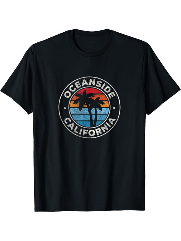 Oceanside California CA Vintage Graphic Retro 70s T-Shirt100% cotton
