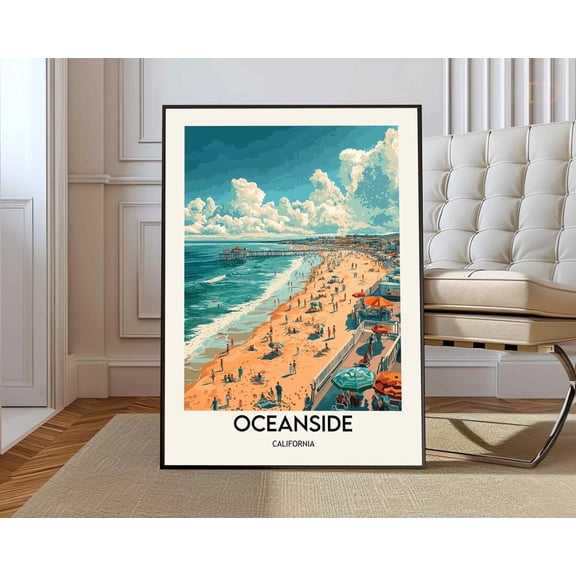 Oceanside California Coast Poster Unframed Paper Print
