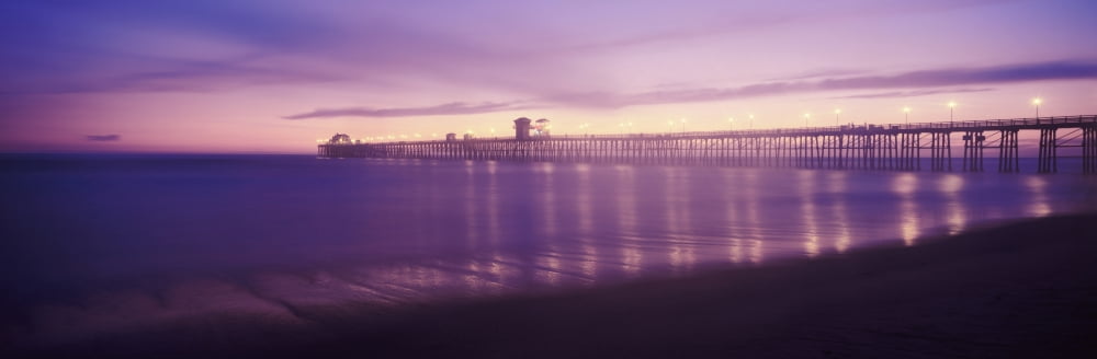Oceanside Pier over the Pacific Ocean Oceanside San Diego County California USA Canvas Art - Panoramic Images (27 x 9)