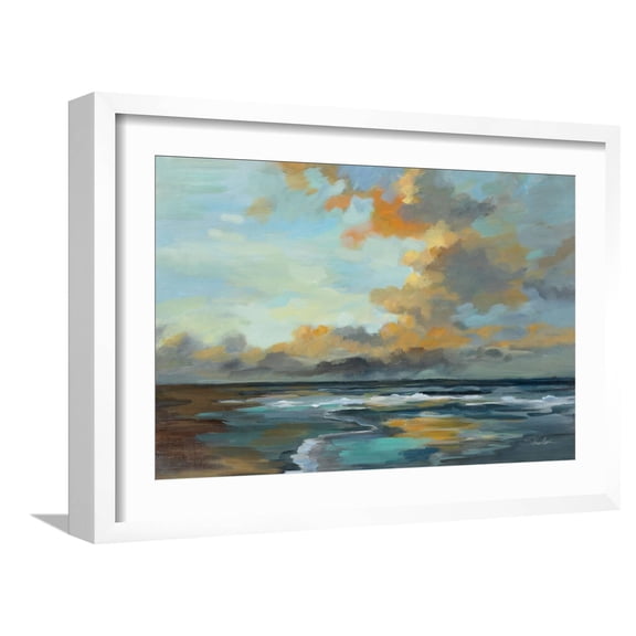 Art.com Oceanside Sunset Art Print by Silvia Vassileva, White Frame Wall Art, 23" x 17"