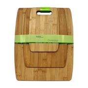 Oceanstar 3-Piece Eco-Friendly Traditional Bamboo Cutting Board Set in Brown