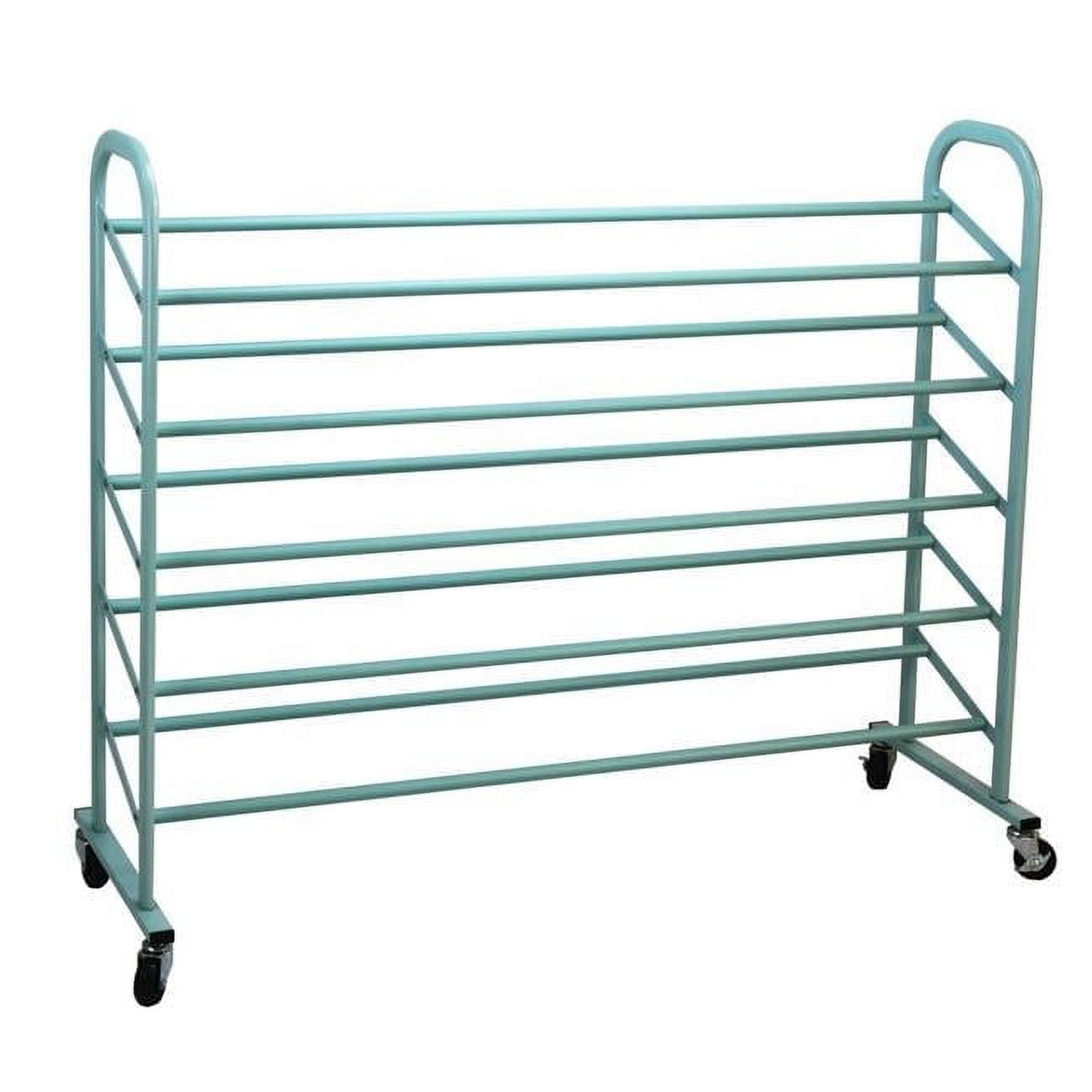Oceanstar 5SR1606 5-Tier Metal Shoe Rack, Turquoise Color, 43 L x 13.75 W x 34.5 H inches, Fits 18 to 20 Pairs of Shoes