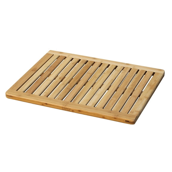 Oceanstar Bamboo Floor and Shower Mat, 23.75 in L x 17.75 in W x 1 in H
