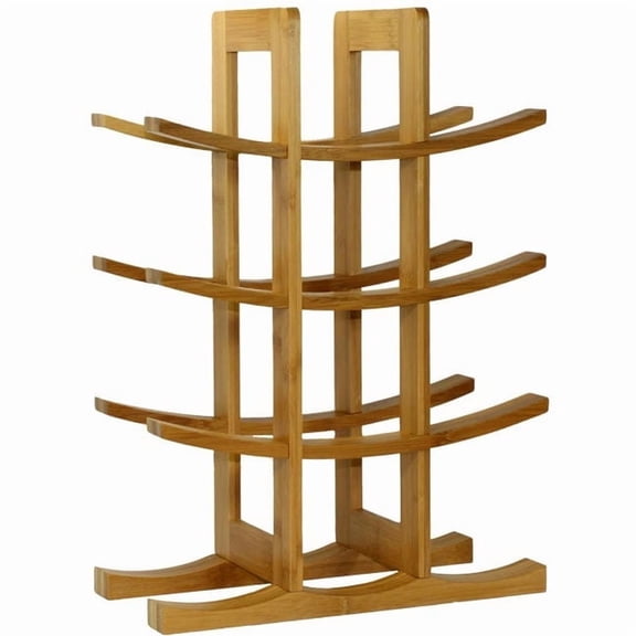 Oceanstar Eco-Friendly 12-Bottle Modern Bamboo Wine Rack in Brown