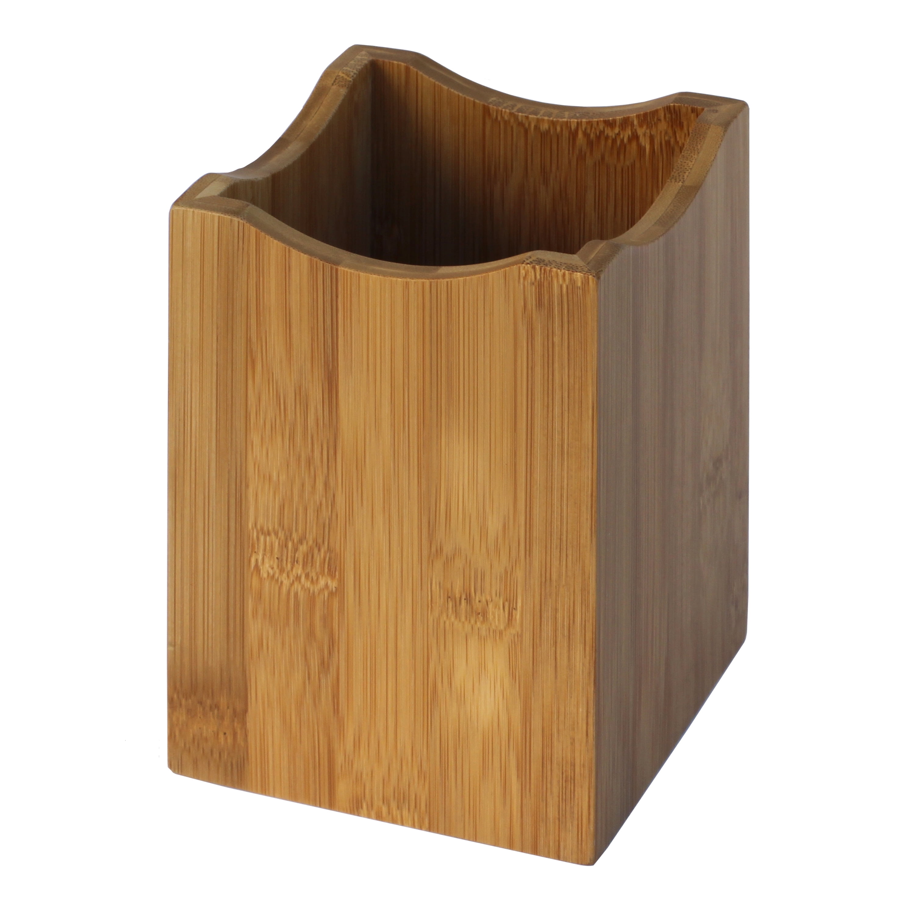 Eco-Friendly Bamboo Square Utensil Holder, 5x7 Inches