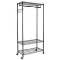 thumbnail image 1 of Oceanstar Garment Rack with Adjustable Shelves with Hooks- Black, 1 of 9