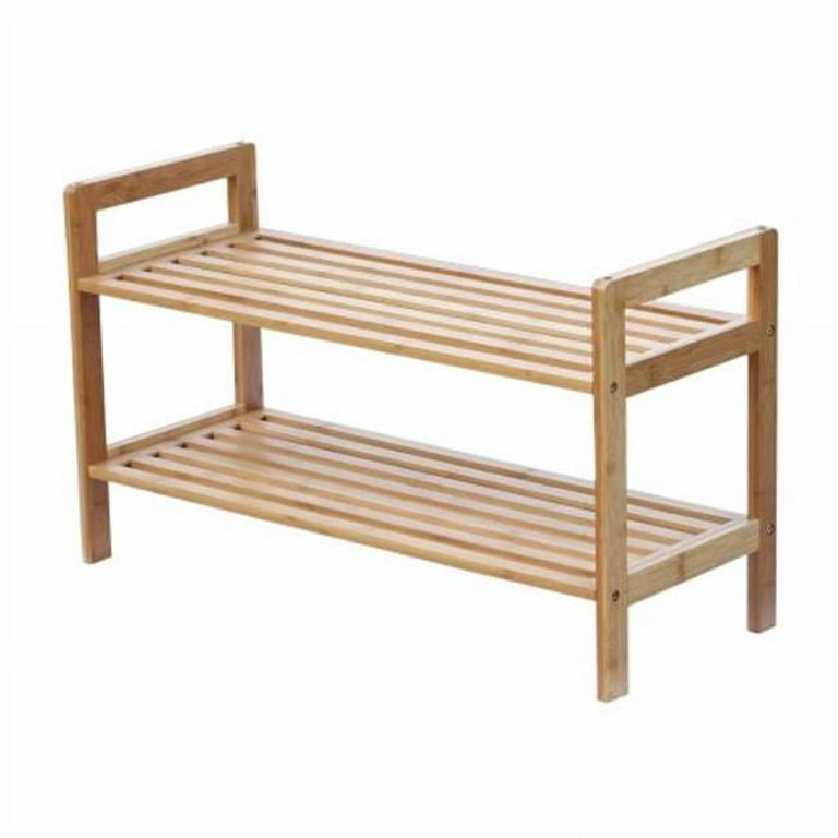 Two tier wooden shoe rack sale