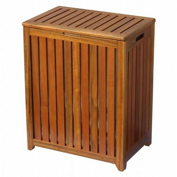 Oceanstar  Solid Wood Spa Hamper - White 13.25in. W x 24.75in. H x 20in. L