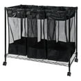 thumbnail image 1 of Oceanstar Triple Storage Metal Organizer and Laundry Sorter, 36.50 in L X 18 in W x 33 in H, Black Color, 1 of 5