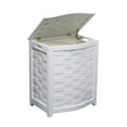 thumbnail image 1 of Oceanstar White Finished Bowed Front Veneer Laundry Wood Hamper with Interior Bag BHV0100W, 1 of 8