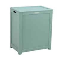 Oceanstar Wooden Storage Laundry Hamper, Turquoise Color, 20.3 L x 13.3 W x 24 H inches, Age Group Adult