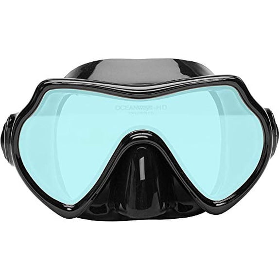 Oceanways Superview-SL TrueColor w/Anti-Fog Scuba/Spearfishing Dive Mask (OM836BKSFF)