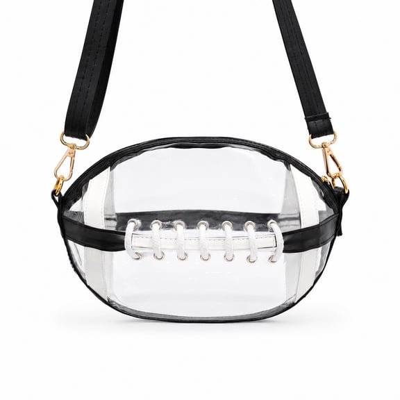 Oceanwell Clear Football Bag for Stadium Events, Crossbody Purse with Shoulder Strap, Game Day Bag for Concerts Sports Games