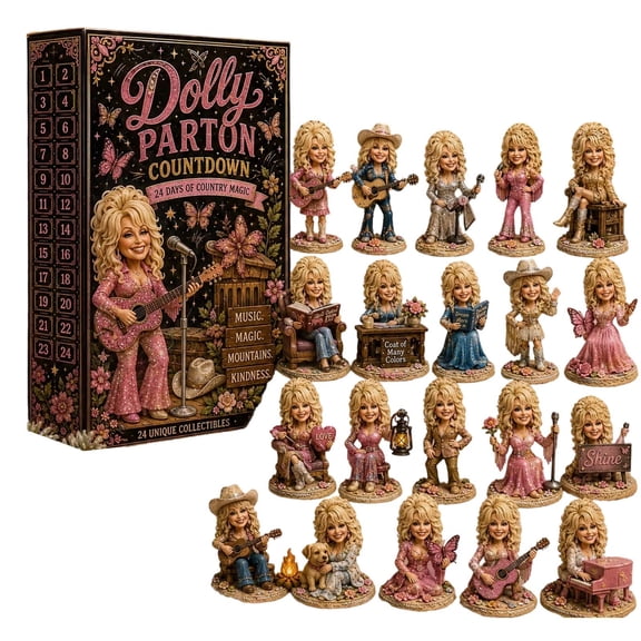 Oceanwell Dolly Forever In Our Hearts Memorial Advent Calendar, 24Days of Dolly Magic Christmas Countdown Box Holiday Keepsake for Country Music Legend Admirers 28CM,Multicolor