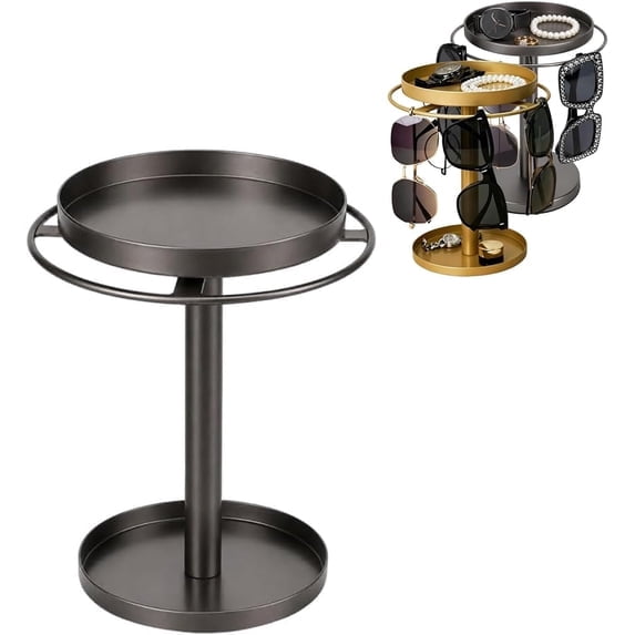 Oceanwell Golden metal Eyeglass Stand for Desk - Sunglass Holder Organizer for Home Office Use, 1 Piece Rack