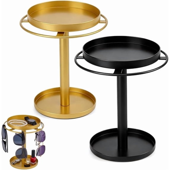 Oceanwell Golden metal Eyeglass Stand for Desk - Sunglass Holder Organizer for Home Office Use, 1 Piece Rack