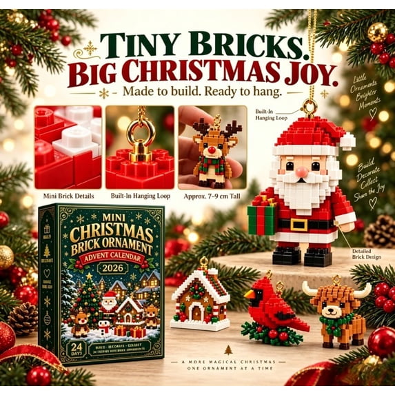 Buildable Calander Oceanwell New MINI CHRISTMAS BRICK ORNAMENT Advent Calendar, Christmas ...