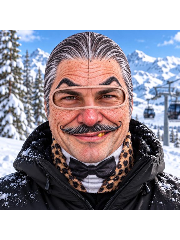 Old Man Ski Mask Winter Funny 3D Printed Full Face Realistic Face Balaclava with Neck Coverage Cosplay Costume for Halloween, #W,One size,Q