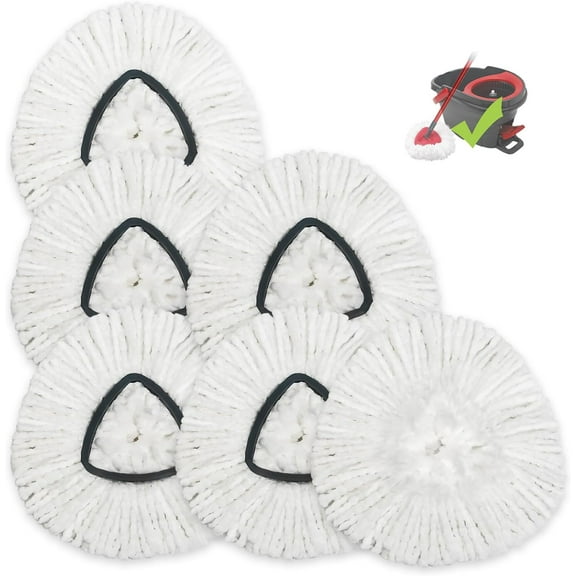for Ocedar Spin Mop Replacement 6 Pack Mop Refill Compatible with Ocedar Triangle Swivel Mops Microfiber Swivel Mop Refill, for Ocedar Easywring 1 Spin Mop,Machine Washable Easy-to-Replace