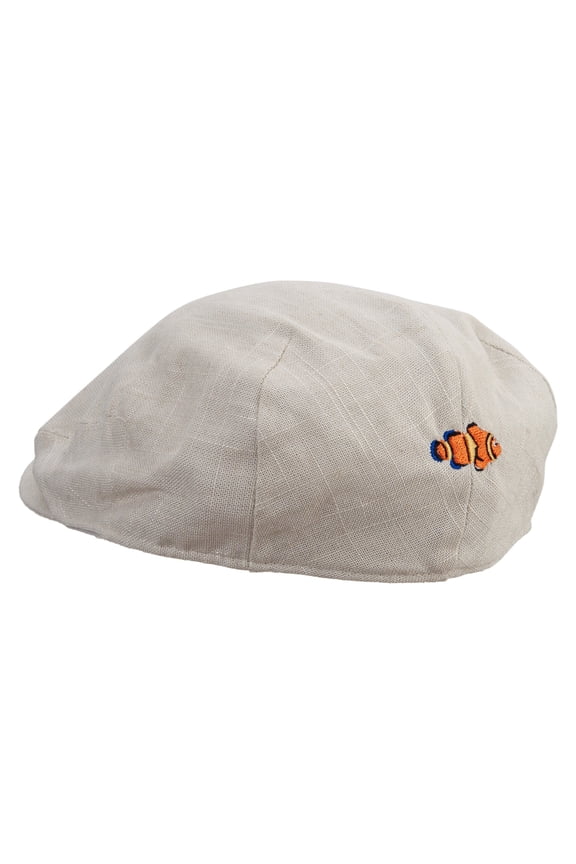 Ocellaris Clownfish Big Size Men's Linen Ivy Cap - Beige 2XL-3XL