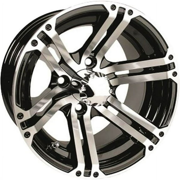 Ocelot w/Machined 10x7, 4/4, 3+4 Ocelot E117 Golf Cart Wheel, ATV Wheels, Black