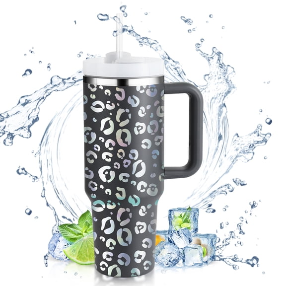 Ochapa 40 oz Tumbler with Handle and Straw, Travel Mug for Car, 2-in-1 Lid Stainless Steel Tumblers