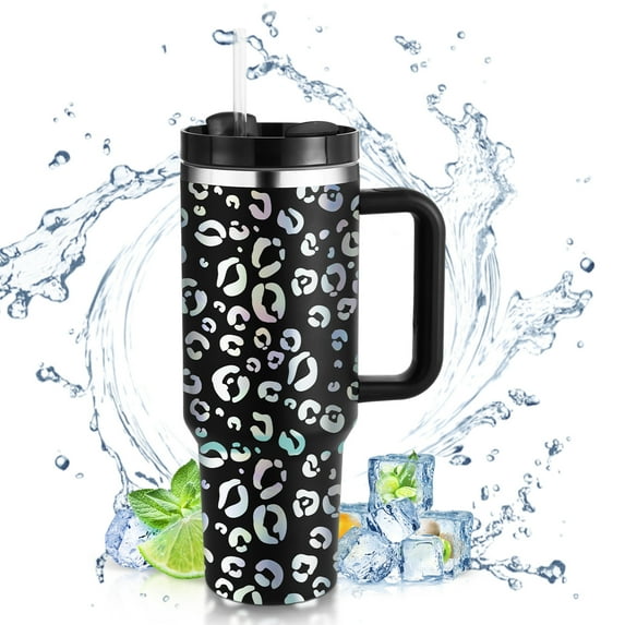 Ochapa 40 oz Tumbler with Handle and Straw, Travel Mug for Car, 2-in-1 Lid Stainless Steel Tumblers