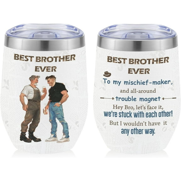 Ochapa Brother Gifts Stainless Steel Tumbler 12oz, Unique Mug Coffee Cup Gift For Soul Brother From Homie, Gift For Best Friend Boy Big Brother Little Brother Roommate Birthday Gifts