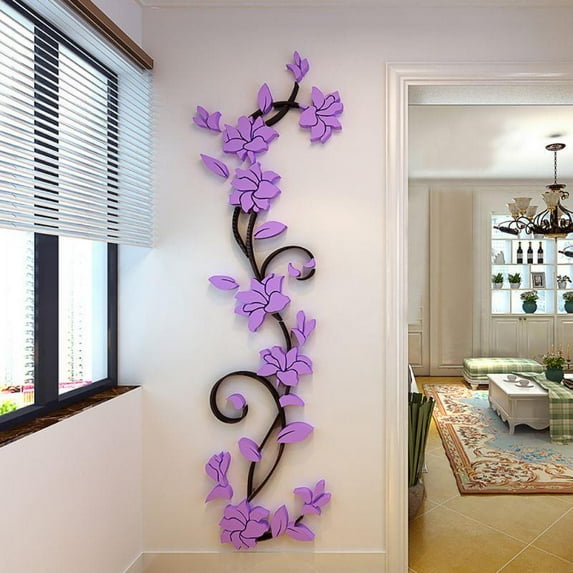 Ochine 3D Rattan Flower Wall Murals for Living Room Bedroom Sofa Backdrop Tv Wall Background, Originality Stickers Gift, Wall Decor Decal Sticker
