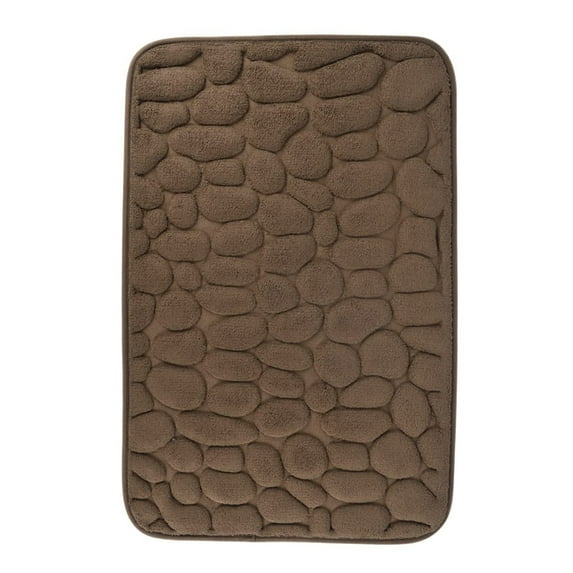 Ochine Cobblestone Bathroom Mat, Soft Non-Slip Super Water Absorbing Bath Rug,Memory Foam,20"x32",Coffee