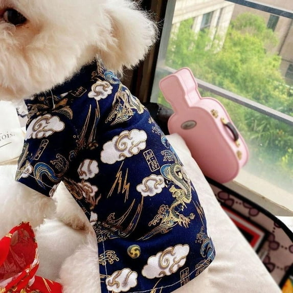 Ochine Dog Costumes Cheongsam Qipao Dresses for Small Dogs Pet Tang Dynasty Costume for Cat