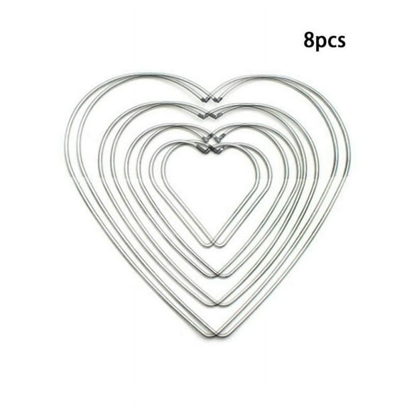 Ochine Heart Metal Wire Wreath Frame Form Hanger (8 Pack 4 Sizes)